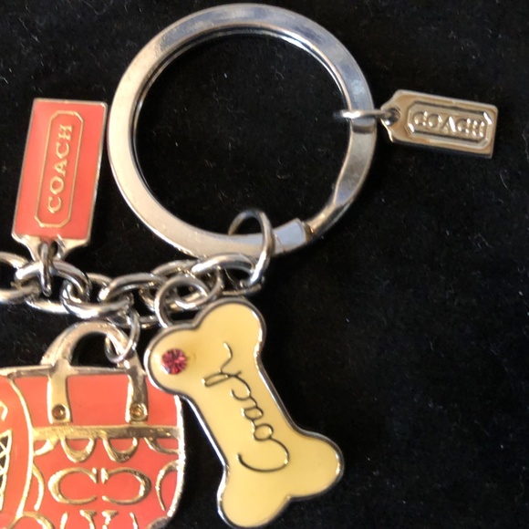 COACH SCOTTIE DOG KEYCHAIN---with charms of dog bone, handbag, scottie dog - Picture 3 of 4